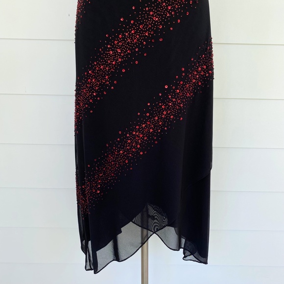 VTG Nina Austin Beaded Black Dress Medium - Picture 8 of 13